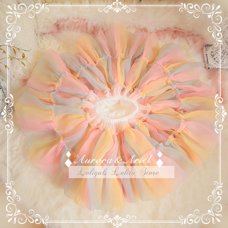 Lolita Petticoat ~ Kleurrijke Regenboog Onderrok Organza A-lijn Flikkerachtig Pettiskirt