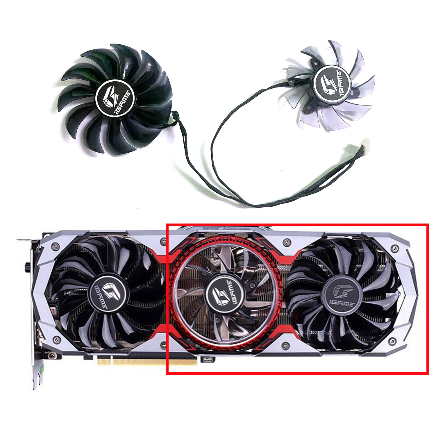 cooling fan 8PIN PVA080E12R RTX2070S 2080S GPU fan for colorful Igame GeForce RTX 2070S 2080S Advanced OC graphic map: Gold