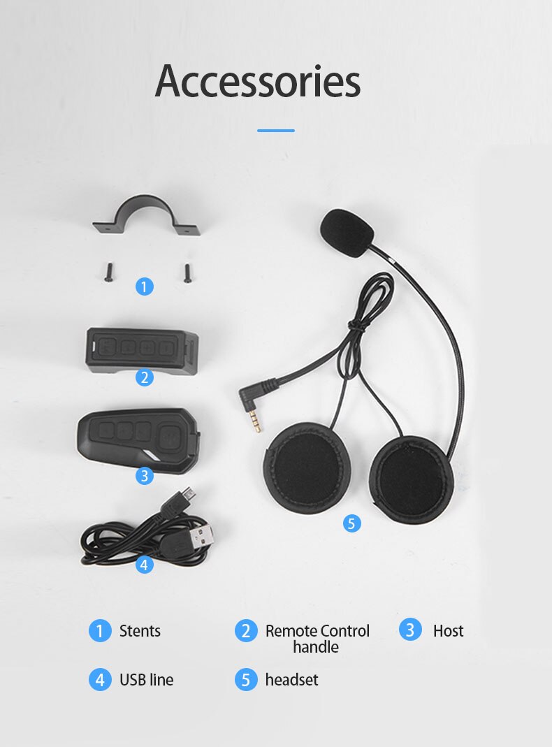 K01A-oreillette Bluetooth pour moto, appareil de communication pour casque, Interphone avec télécommande, kit mains-libres , nouveauté