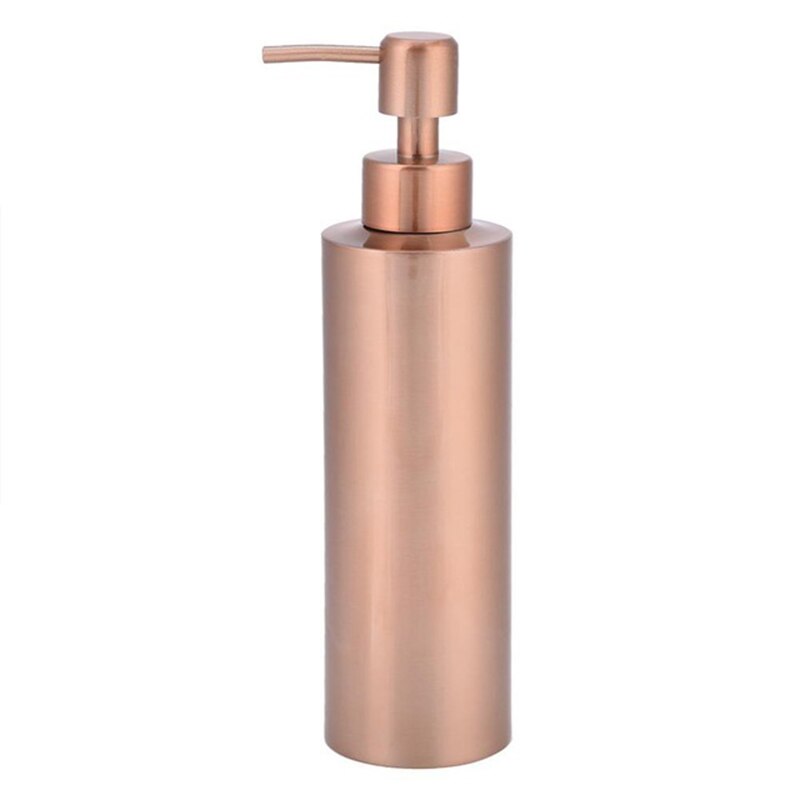 Rustfrit stål rose guld sæbedispenser badeværelse håndpumpe flydende sæbedispenser lotionflaske badeværelsesværktøj 350ml: Default Title
