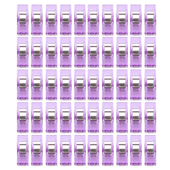 50 PCS Sewing Machine Tools Clear Sewing Craft Quilt Binding Plastic Clips Clamps Pack Sewing Accessories Portable: Purple