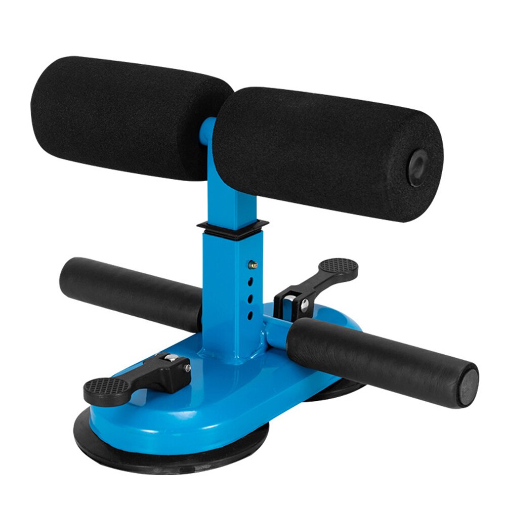 Bærbar sit up bar med dobbelte sugekopper push up træner med 4 justerbare højder til muskeltræningsudstyr: Blå