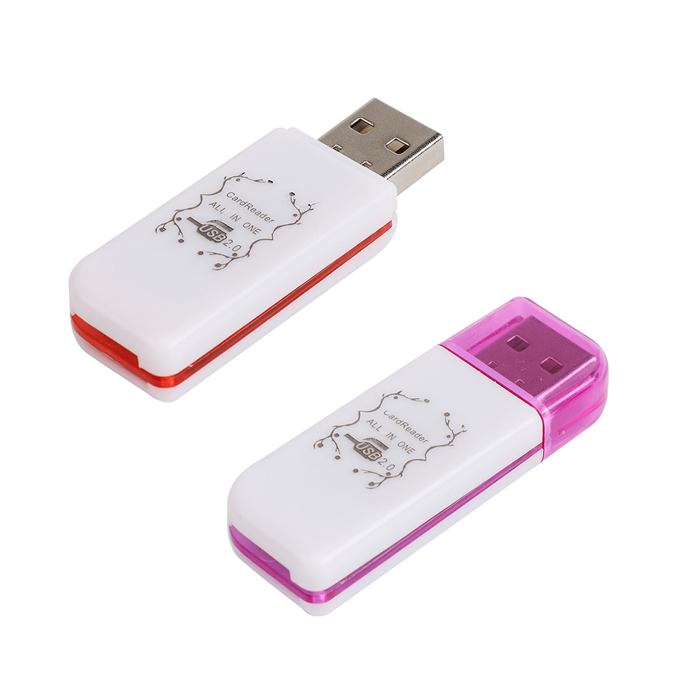 4 In 1 USB Card Reader Multi-Functional SD TF MS M2 USB Readers with Moon Shape for PC Laptop Desktop Computers: random color