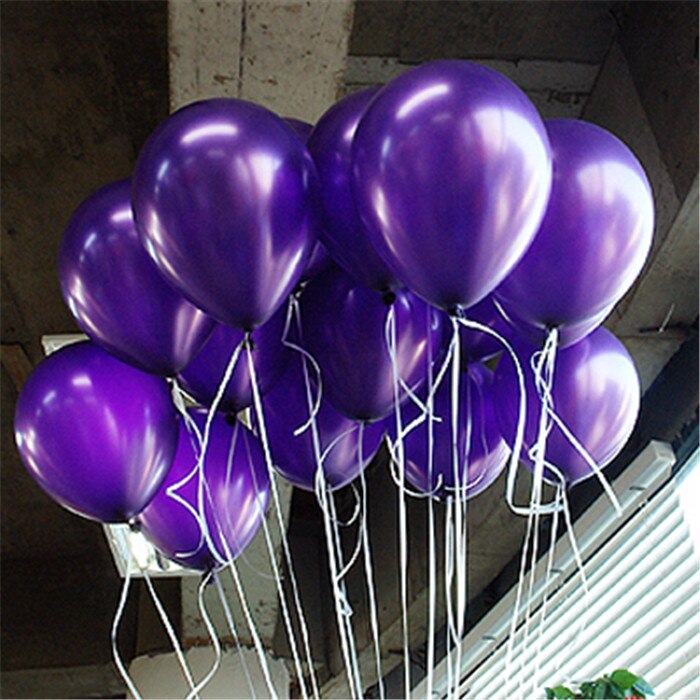 100pcs Gold red pink blue Pearl Latex balloons Wedding Party balloon Birthday Balloons Globos Party Supplies: Purple