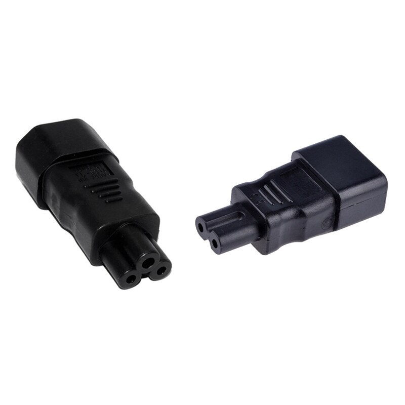 IEC 320 C14 Male To C7 Female Power Adapter &amp; IEC320 C13/C14 To C5/C6 Kettle Lead To PC Laptop Power Cable Adapter: Default Title