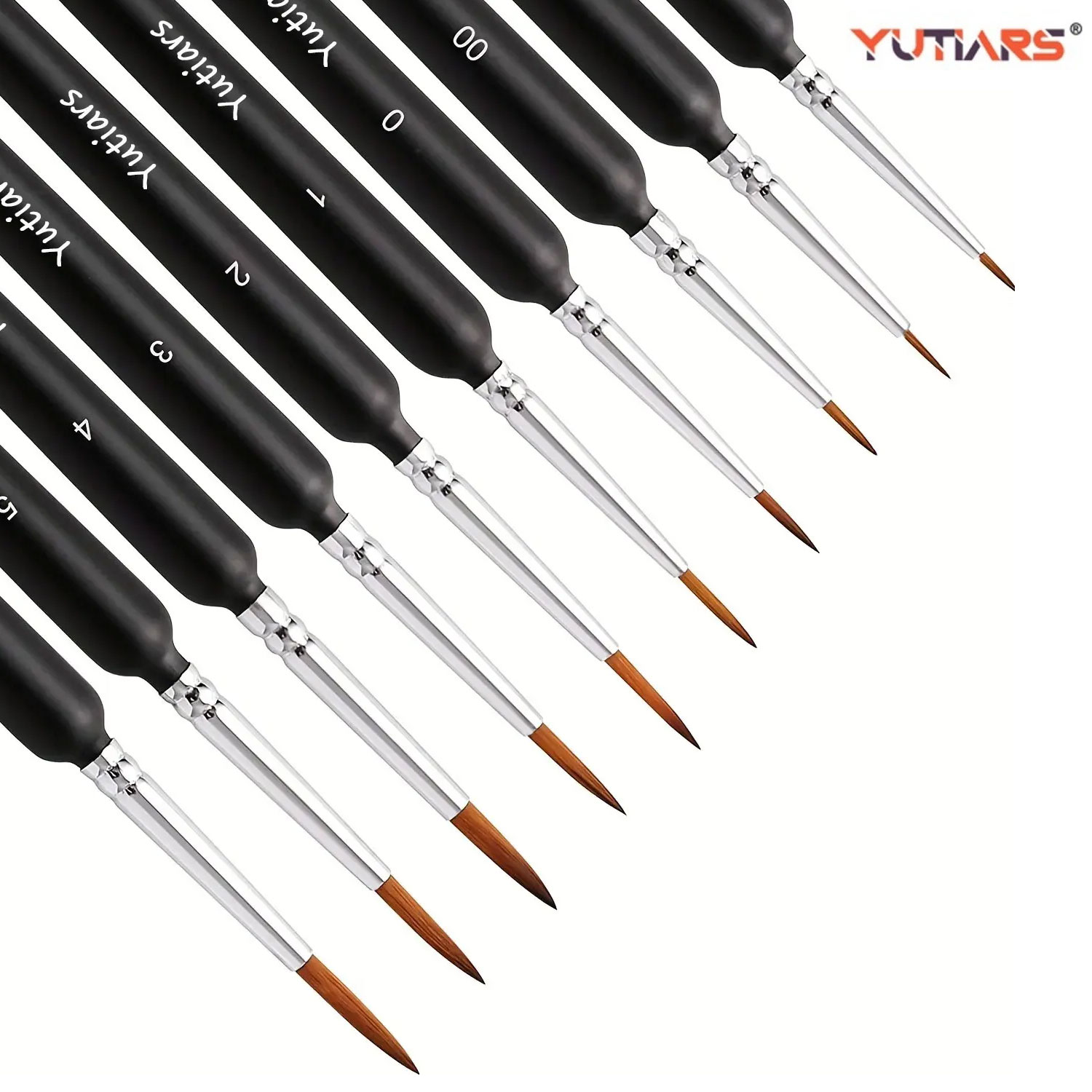 10/11pcs Miniature Paint Brushes, Detail Tip Paint Brushes Set With Ergonomic Handle - Suitable For Acrylic Painting, Oil, Wat