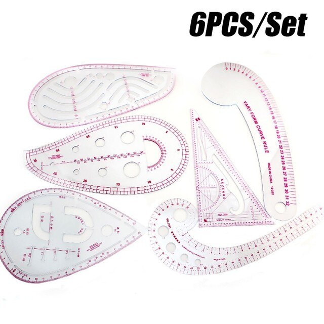 Cloth Rendering Illustration Ruler Sewing Model Drawing Template Model For Female Clothing Rulers: D