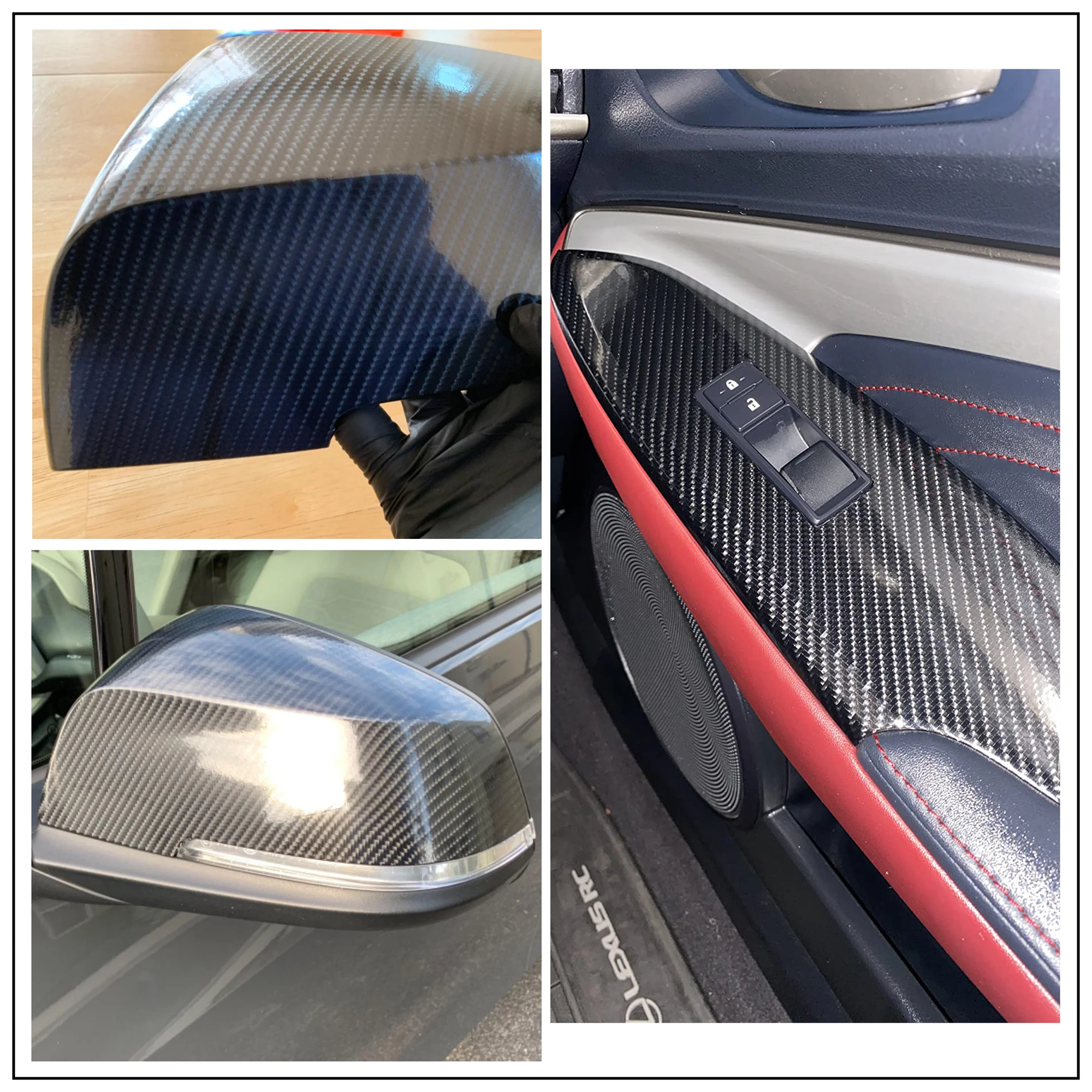 Película de vinilo de envoltura de fibra de carbono brillante 2D 3D 4D 5D 6D pegatina de coche Auto motocicleta envoltura película de cobertura accesorios decorativos para coche