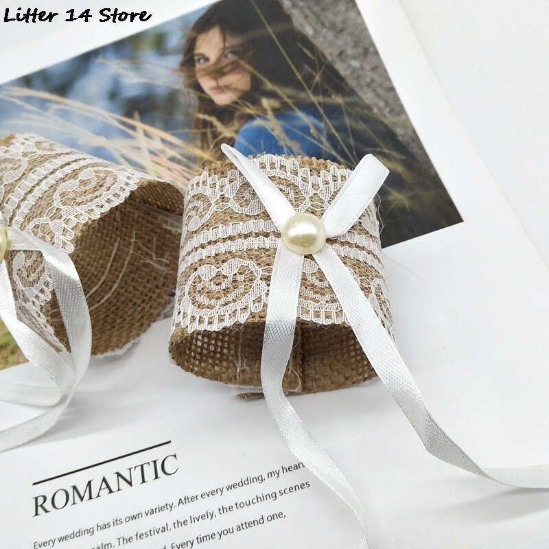 5PCS Lace Napkin Ring Buckle Wedding Wedding Table And Chair Buckle Burlap Napkin Ring Napkin Wedding Banquet Party Decoration
