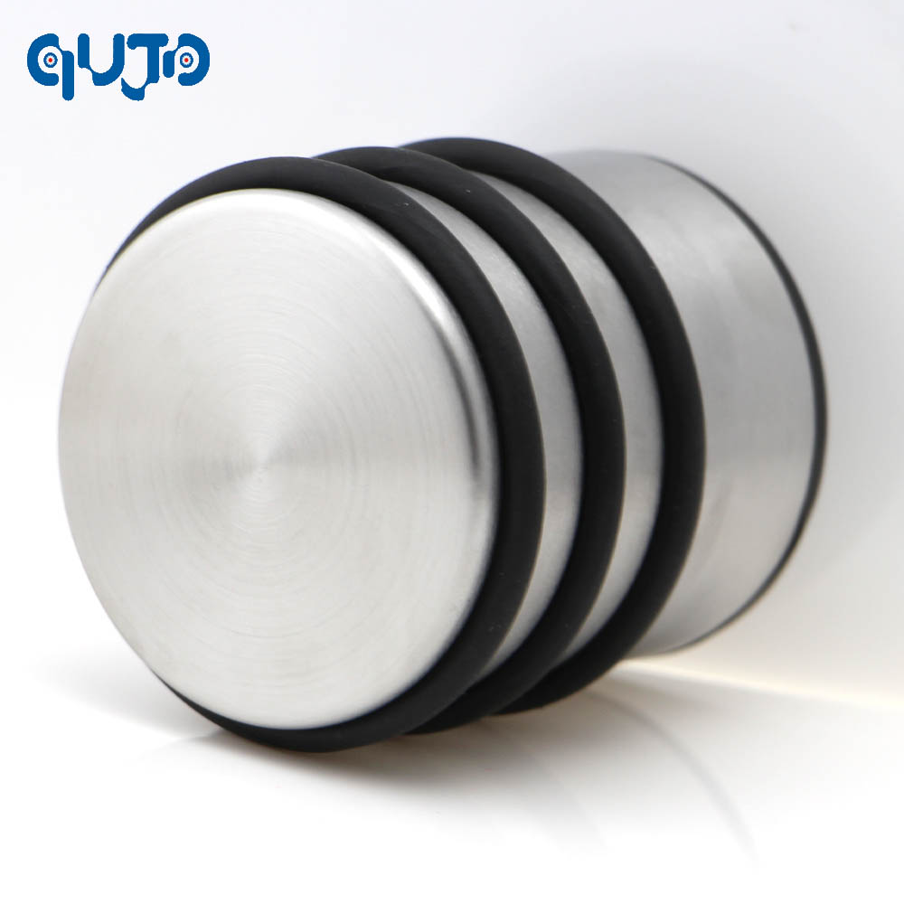 Round Heavy weight duty door stop Rubber Non-slip Floor Protector stopper Metal Stainless Steel Wedge Cylinder door holder