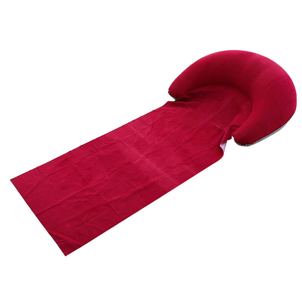 Outdoor Camping Inflatable Pillows Ultralight Beach mat camping single sleeping pad also folds easily for portability: Red