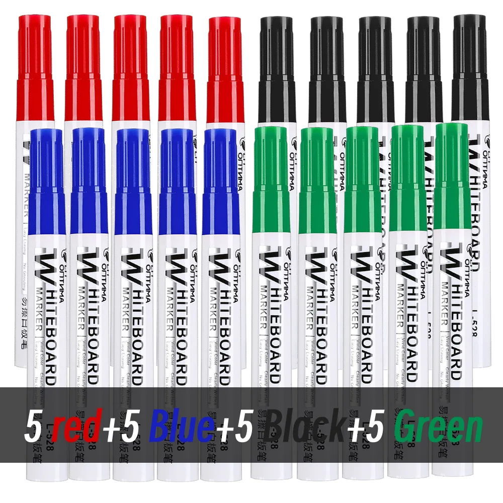 1/20 Stuks Uitwisbare Whiteboard Marker Pen Schoolbord Marker Onderwijs Krijt Voor Glas Keramiek Kantoor School Art Marker briefpapier: Mixed Color