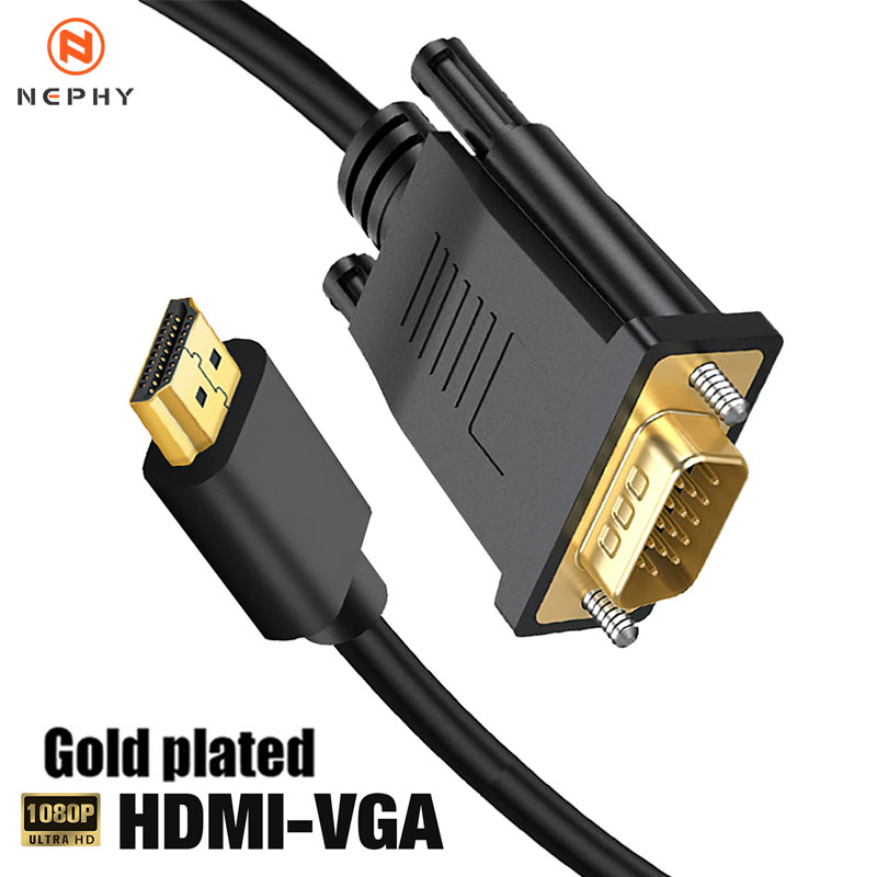 Gold Plated HDMI to VGA Adapter Connecto Line Converter Cable FHD 1080P For Desktop Laptop PC TV Monitor Projector Long 1M 2M 3M