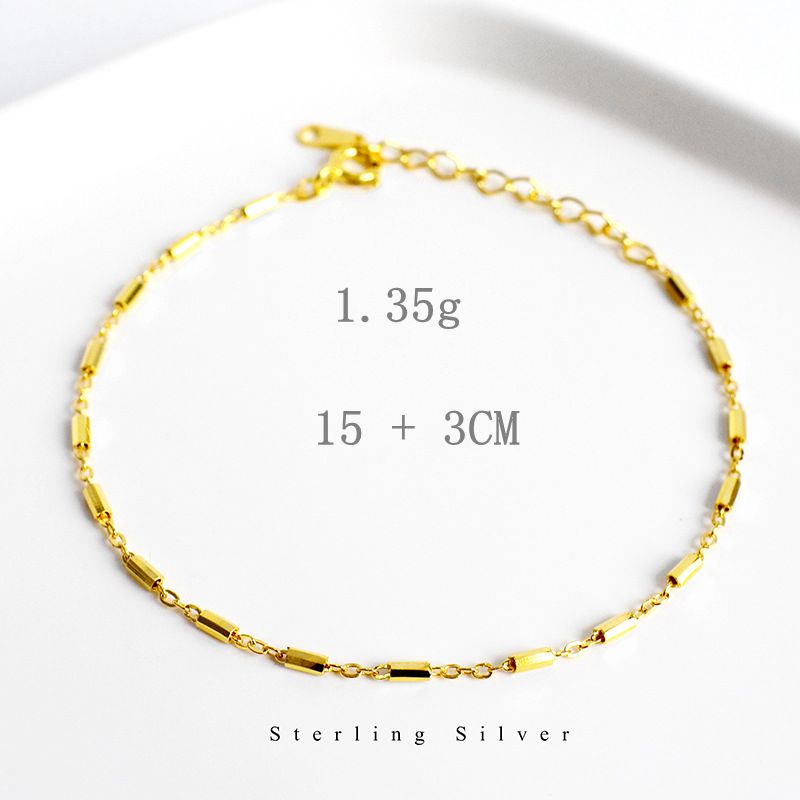 Silvology 925 Sterling Zilver Cilinder Slanke Armbanden Minimalistische Modieuze Armbanden voor Vrouwen Studenten Sieraden: Gold