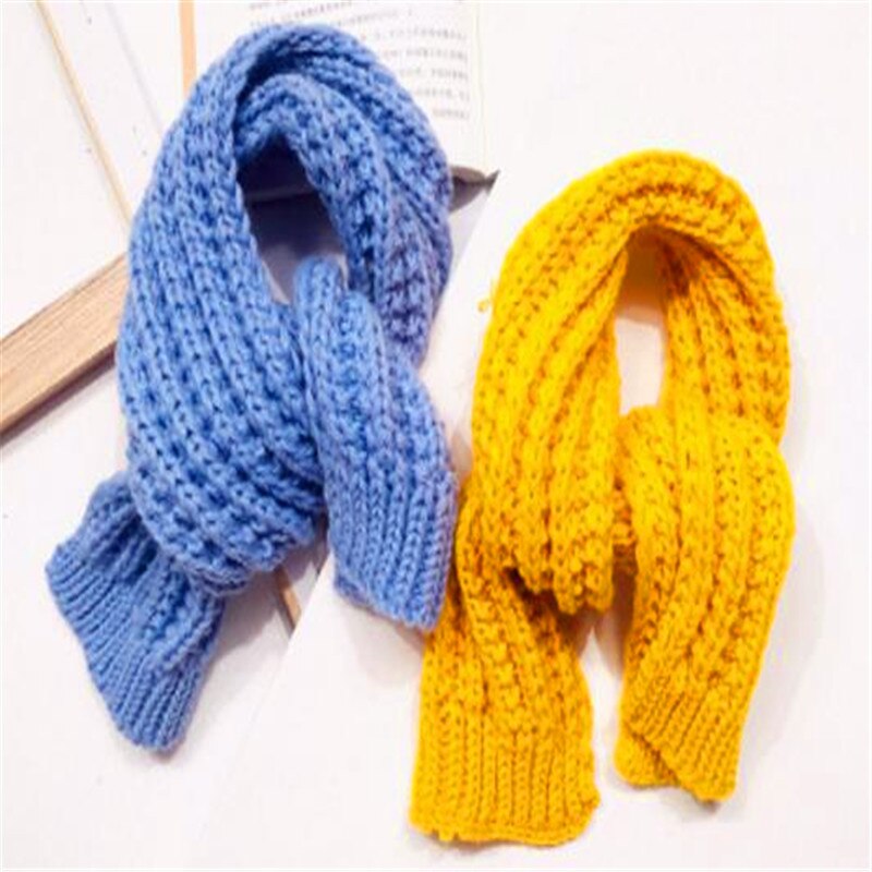 De kleine breien sjaal kinderen pure kleur sjaal jongen mode centra baby candy kleur sjaal in de winter van HC022