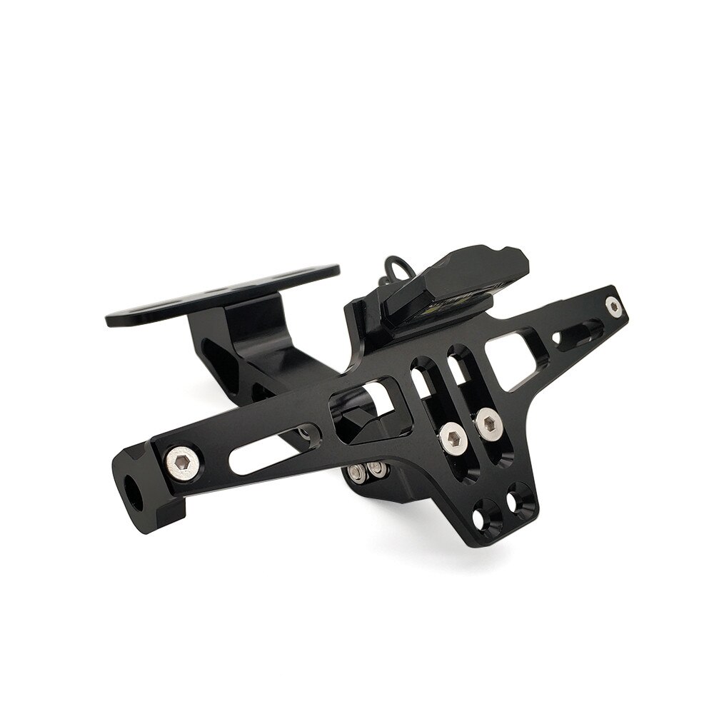 Soporte para matrícula LED de motocicleta placa de soporte de Moto marco Buell Yamaha para fz6 fz1 benelli trk 502 tnt 125 xmax 125: Black