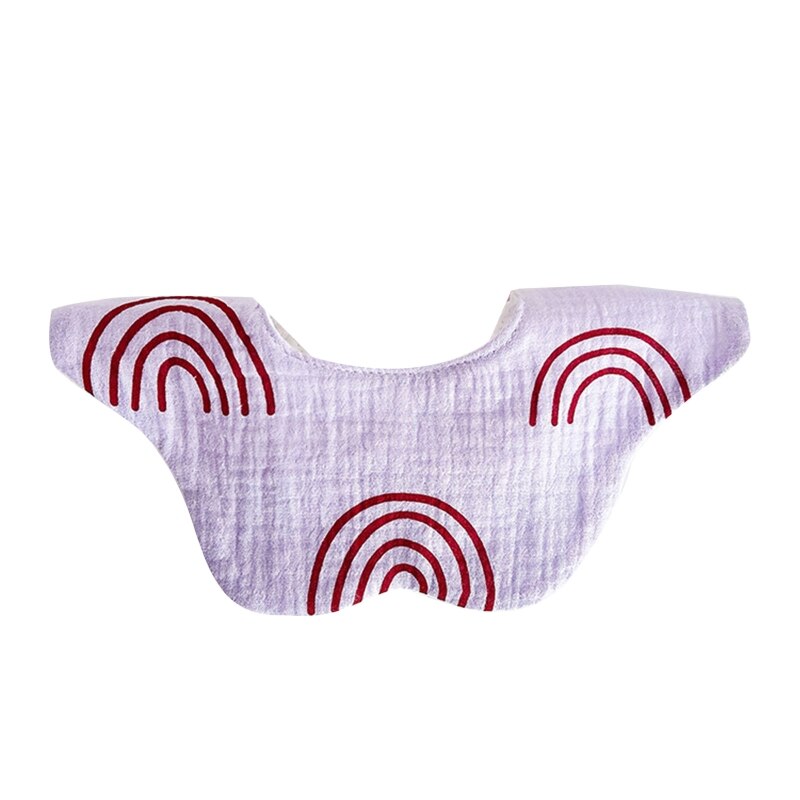 Cartoon Gedrukt Baby Bib Ronde Bloemblaadje Speeksel Handdoek Comfortabel Katoen Ademend: Rainbow