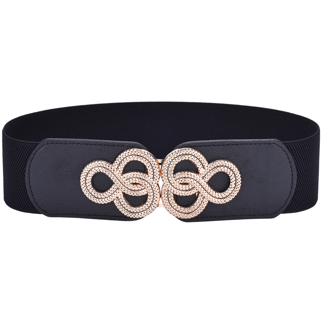 Damesriem Zwarte stretch smalle riem Elastische tailleriem 7/8 inch of 2 cm aangesnoerde riem Grote maat - België