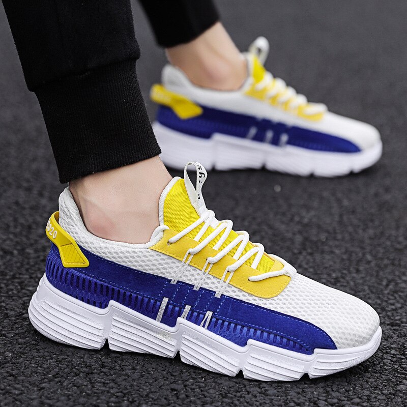 Luz Respirável Sapatos Badminton para Homens Lace-up Sapatos de Desporto de Tênis de Calçados esportivos de Treinamento Dos Homens Anti-Escorregadio sneakers: Amarelo / 9,5