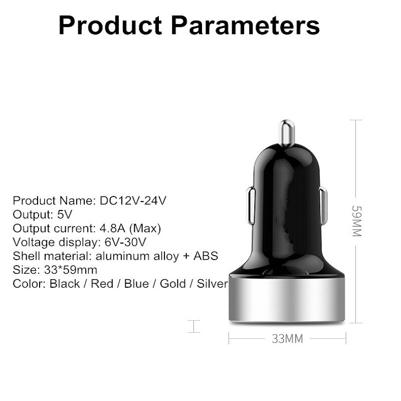 Vanniso Dual Car USB Charger Quick Charge QC 3.0 For Samsung S8 S9 S10 Xiaomi Redmi Huawei Mobile Phone Fast Charging Adapter