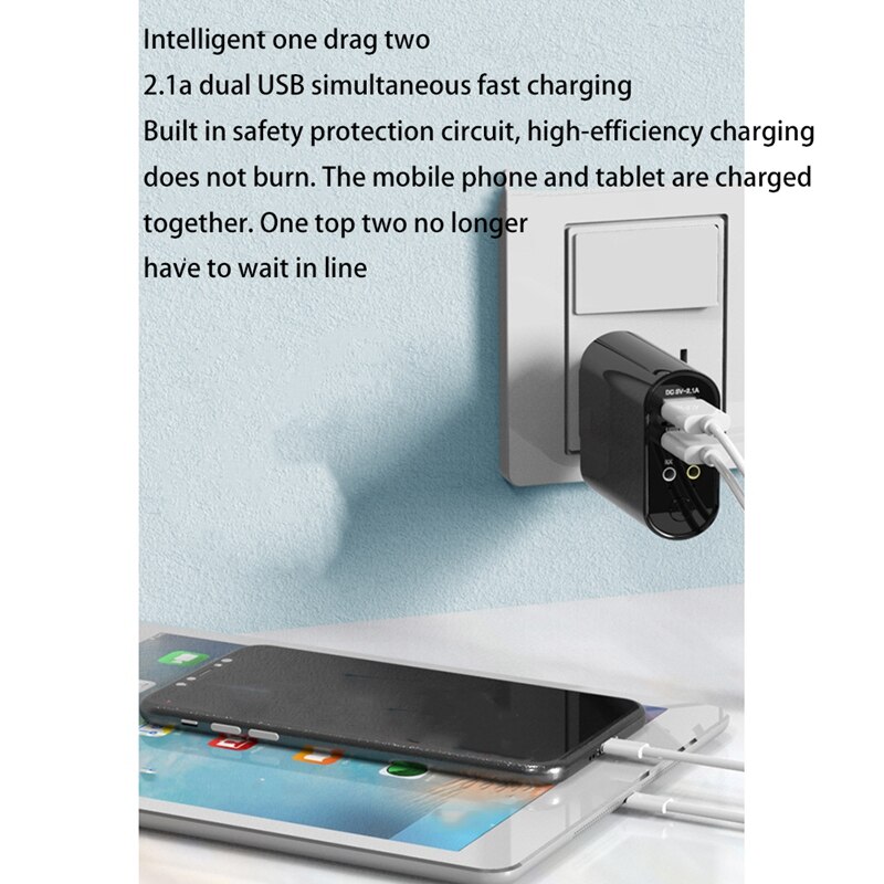 Bluetooth 5.0 Audio Receiver Transmitter Stereo Wireless Adapter TF/U Disk Play Dual USB Charger for TV IR APP EU Plug