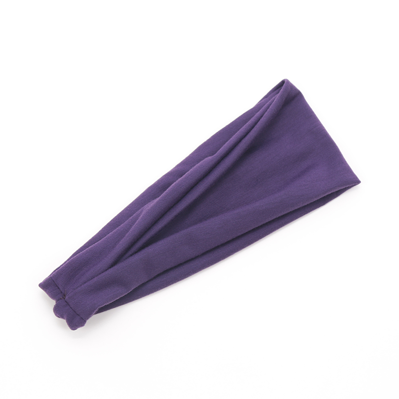 Nuevas bandas elásticas para el cabello de Color sólido para mujer, diadema de Yoga, turbante de , aro para el cabello para maquillaje, diadema anudada vintage, accesorios para el cabello: Morado