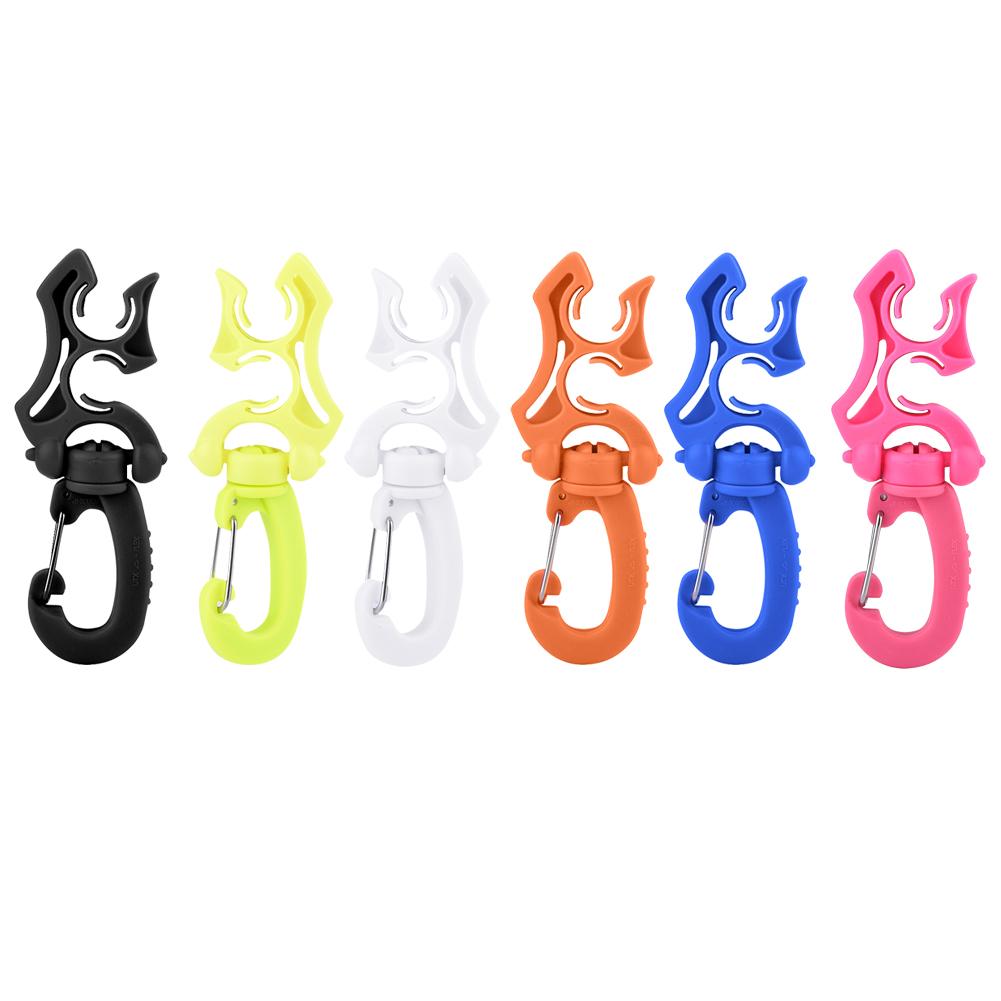Scuba Diving Dubbel BCD Slanghållare Rostfritt Stål Dykning Snorkling Clip