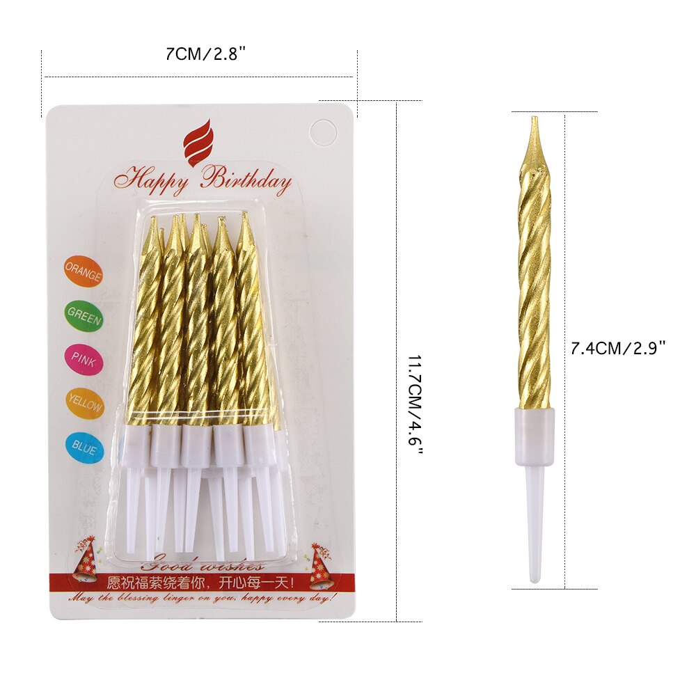 Bougies magiques à lumière multi-usages, 10 pièces, pour décor de gâteaux, d'anniversaire