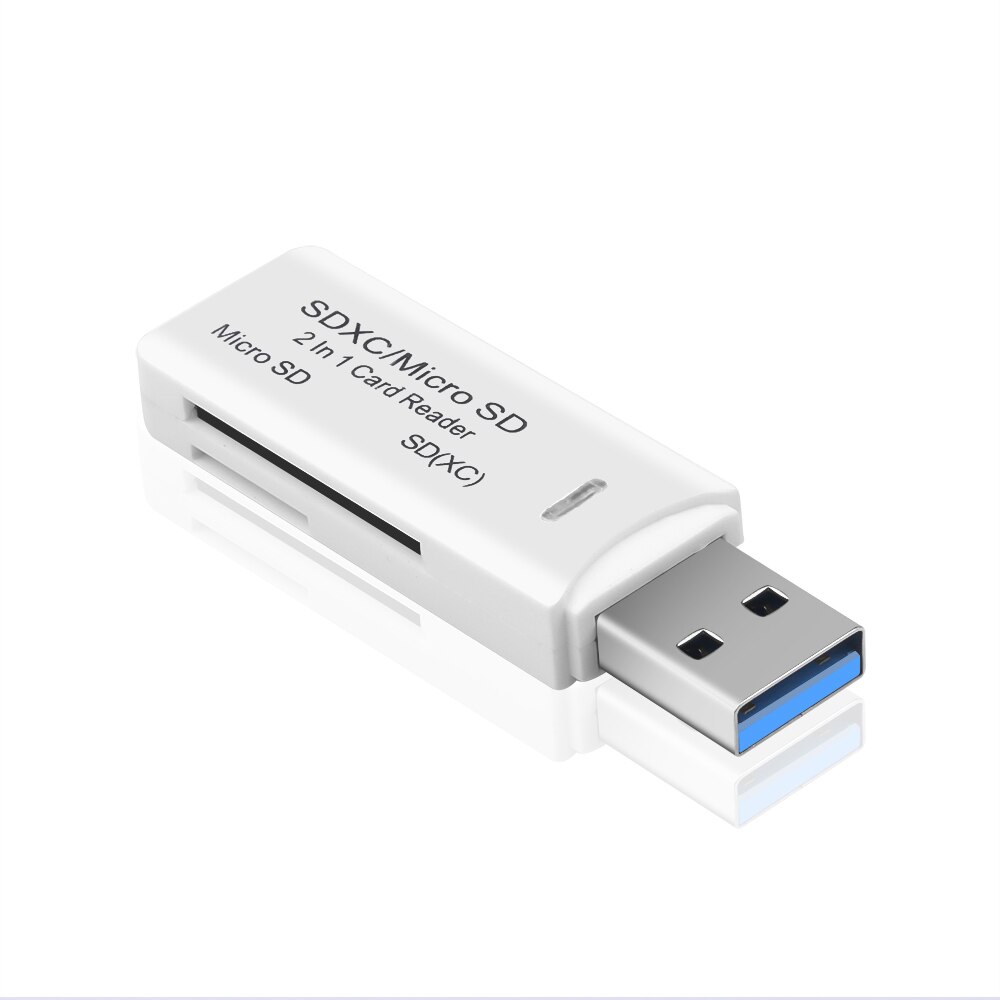 KEBIDU USB 3.0 Card Reader SD/Micro SD TF OTG Smart Memory Card Adapter for Laptop USB 3.0 multi Smart Cardreader SD Card Reader: white