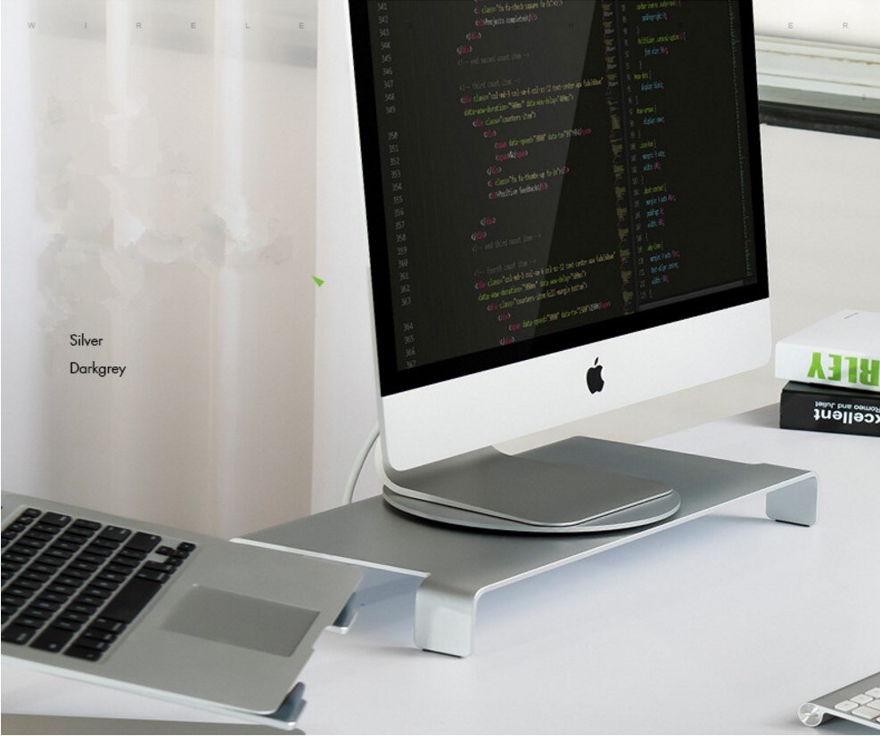 Aluminum Alloy 360 Rotation Computer Monitor Base Disc Non-slip Notebook Stand Dock for Apple iMac Television Projector