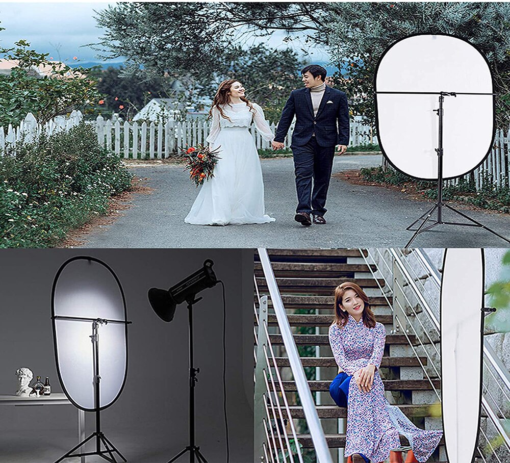 60X90Cm Reflector Fotografie Licht Diffuser Translucent Fotografie Afbeelding Reflector Draagbare Ovale Camera Licht Reflector