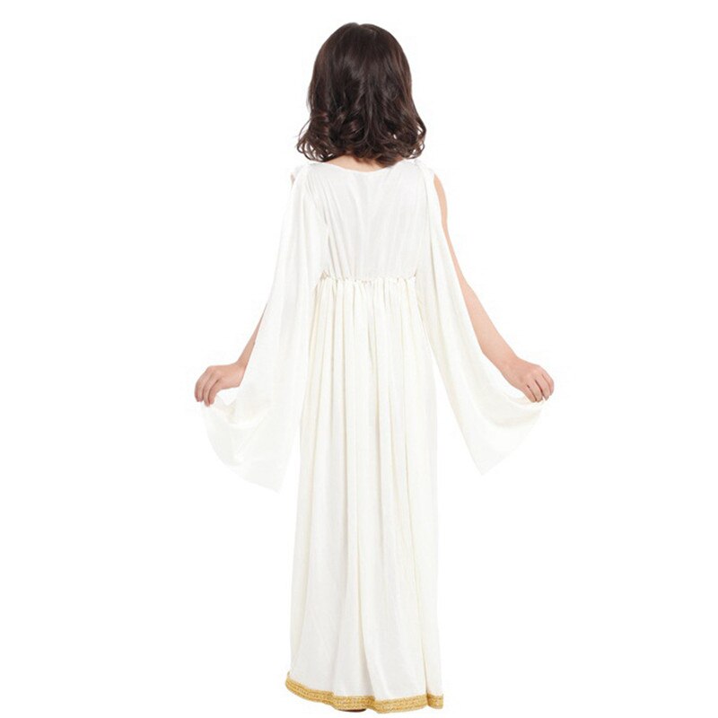M-XL White Girls Halloween Goddess Athena Costumes Kids Children Greece Princess Cosplay Carnival Purim Stage play party dress