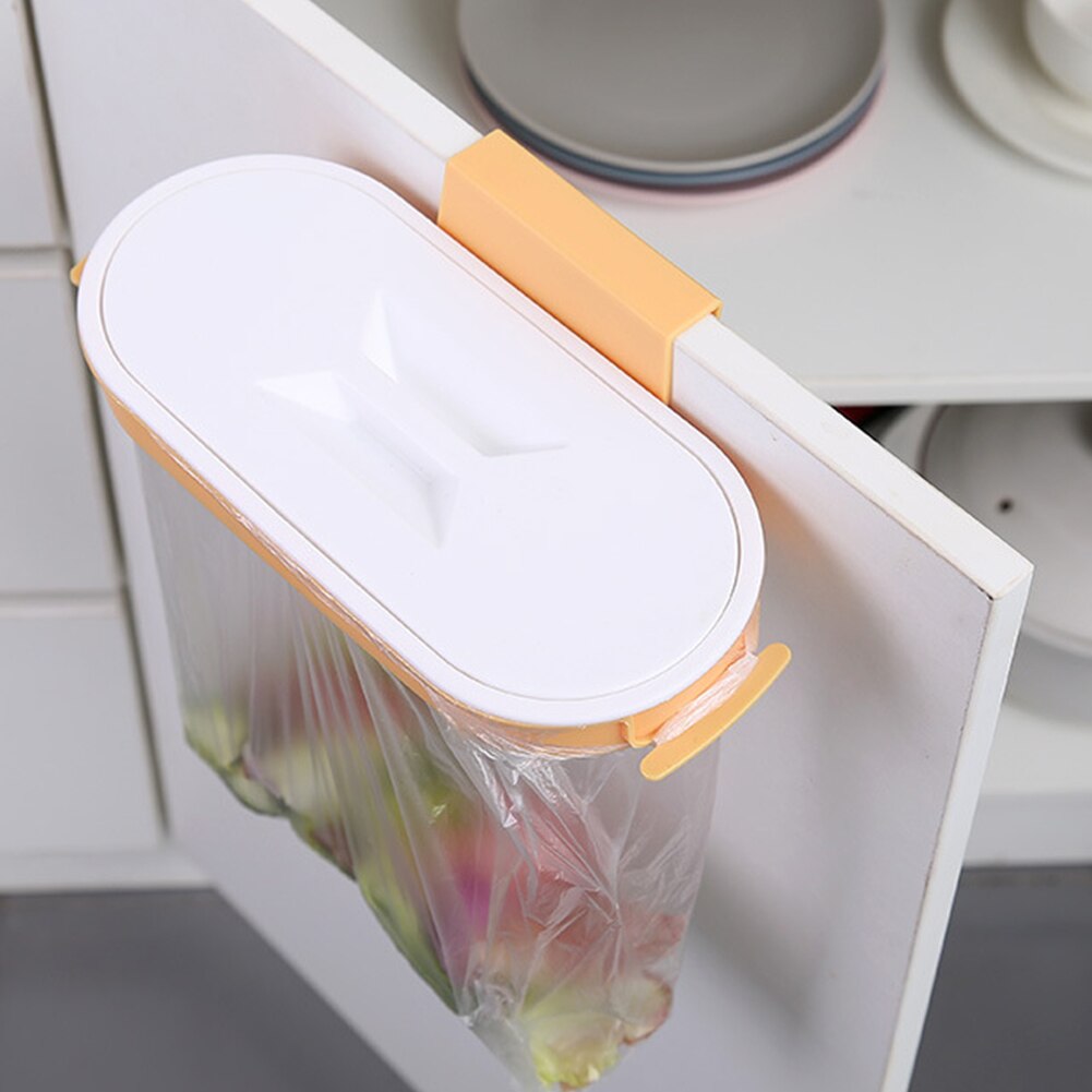 Practical Garbage Bag Bracket Waste Bin Hanger Organizer Hanger Dark Blue Trash Bag Hanging Holder For Kitchen Cupboard Door