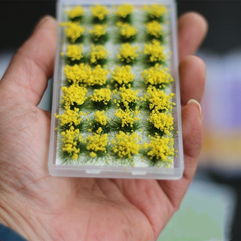 28Pcs Diy Model Kits Kunstgras Gazon Micro Landschap Decor Accessoires Speelgoed: yellow