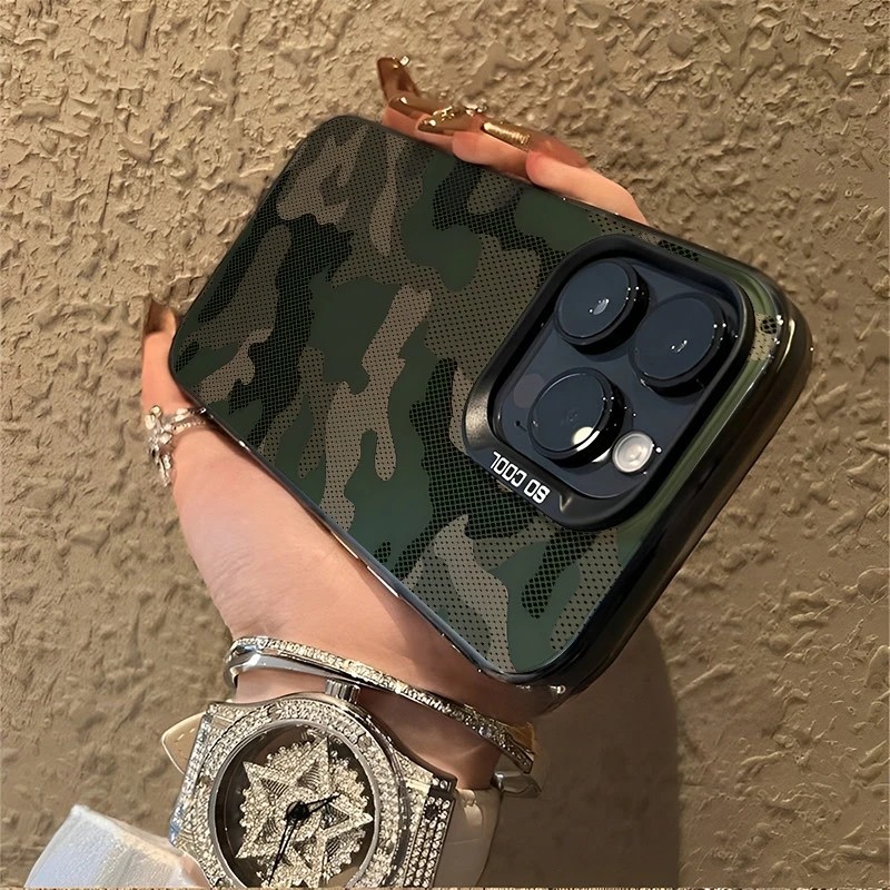 Grüne Camouflage-Muster-Handyhülle für iPhone 17 16e 16 15 14 13 12 11 Mini Pro Max X XR XSMAX 8 Air Plus Anti-Fall-Matte-Abdeckung