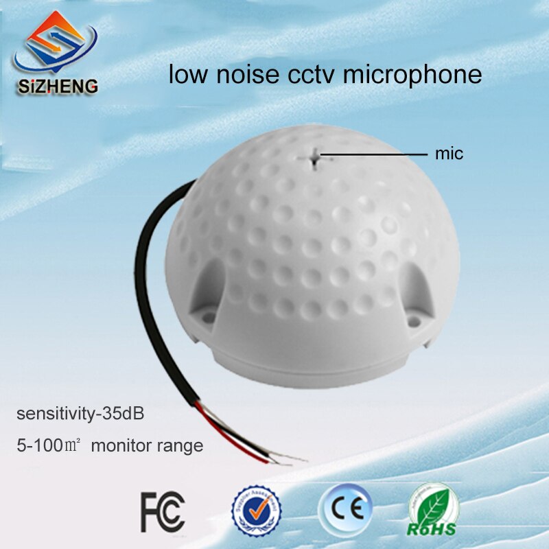 Sizheng cott -qd50 stemmeovervågningsenhed højfølsom cctv-mikrofon  -35db til cctv-kamera
