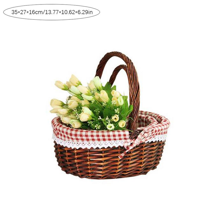 Wicker Basket Picnic Basket Empty Oval Willow Wove... – Grandado