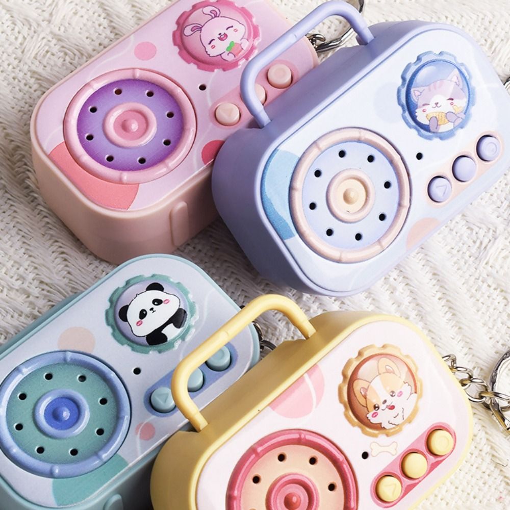 Puede grabar música grabadora que cambia de voz llavero grabadora de casete con música grabadora de cinta Retro llavero cinta grabable