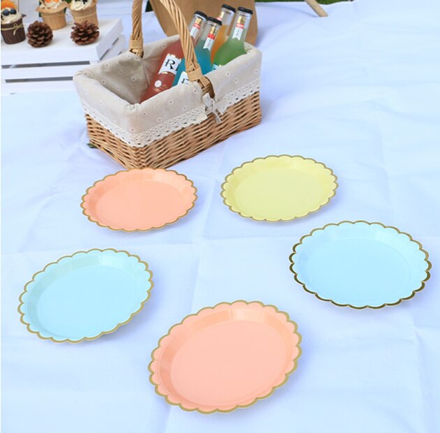 7-Inch Wegwerp Plaat Picknick Plaat Taart Plaat Kinderen Verjaardag Partij Papier Plaat Dessert Tafel Decoratieve Servies