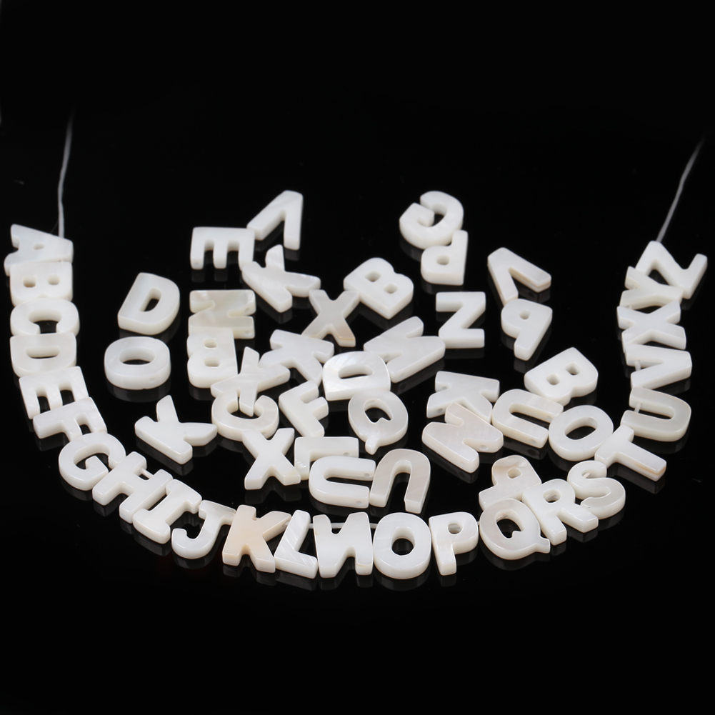 Witte natuurlijke A-Z letter schelp kralen losse spacer kralen parelmoer schelp voor sieraden maken ketting armband accessoire