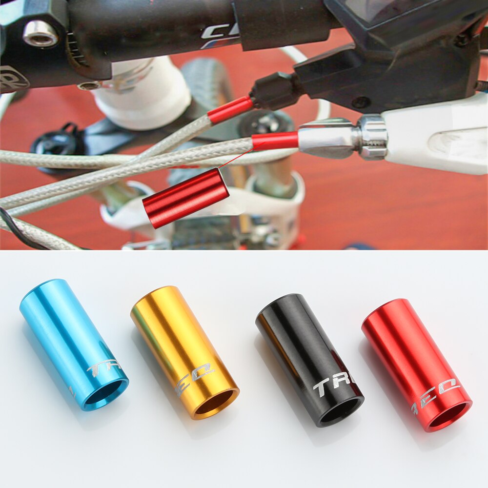 5PCs 4mm/5mm MTB Road Bike Brake Shift Wire Tube Cable Protector Aluminium Bicycle Shift Brake Cable Cap End Tip