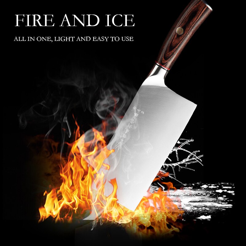 Chinese Kitchen Chef Knife Multifunctional Meat Cleaver Vegetable Cutter Fixed Blade Cooking Tools Chinese Knife