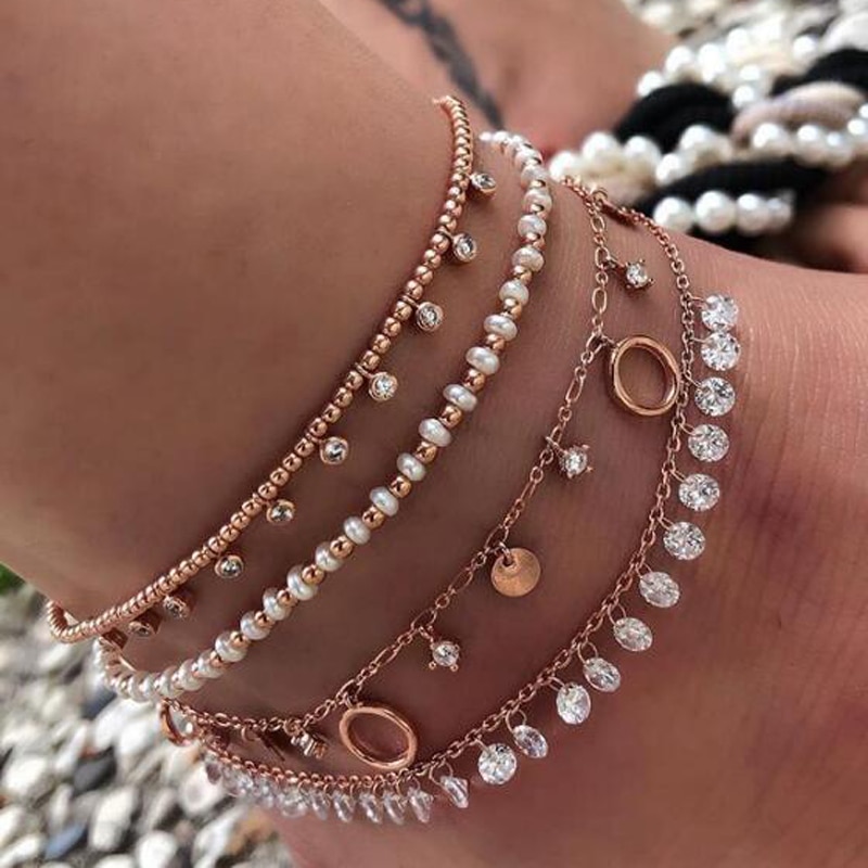 Bracelet De Cheville Bohème Yean | Perles Empilables, étoile De Mer | Ajustable, Pour Plage Et été