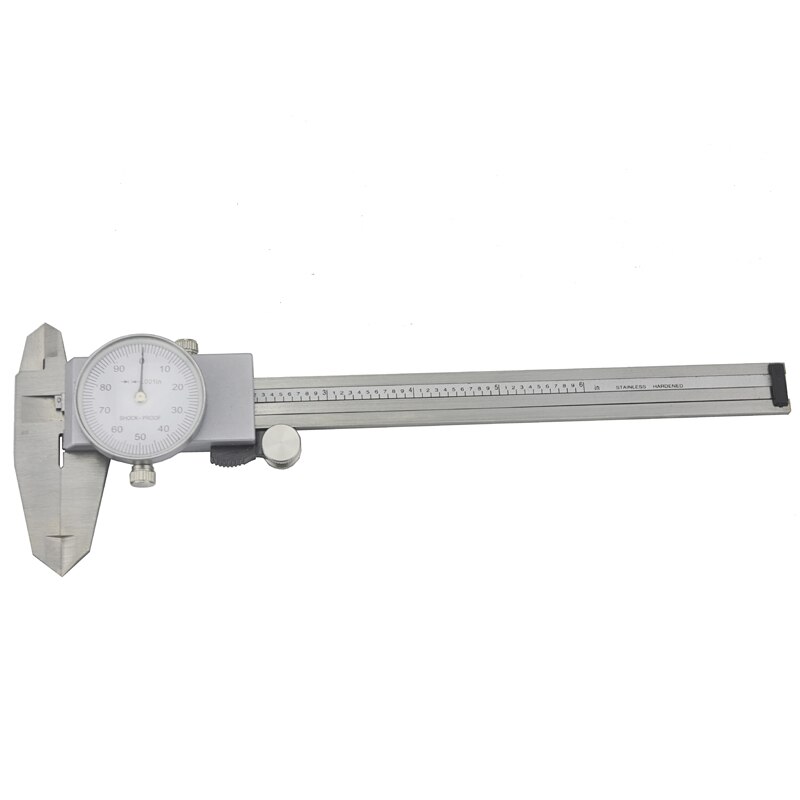 6" Inch Steel 3-Way Measurement Dial Caliper .001" Shock Proof SAE .