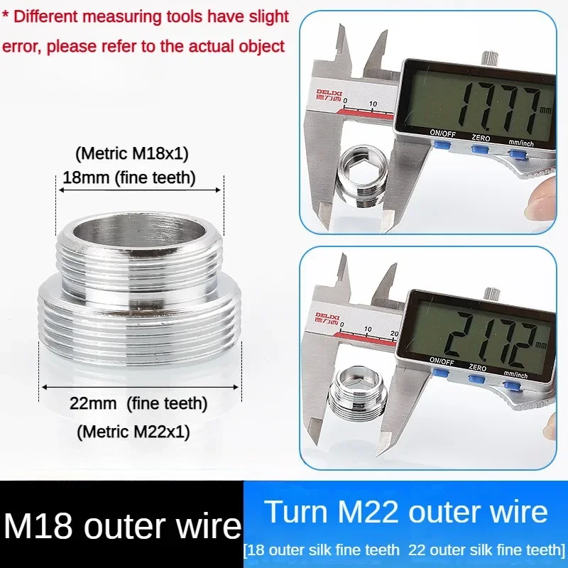 Kranadapter 24 omdreining 16 18 20 22 24 26 28 30 32mm innvendig og utvendig fintannet krankonverteringsgjengetilbehør