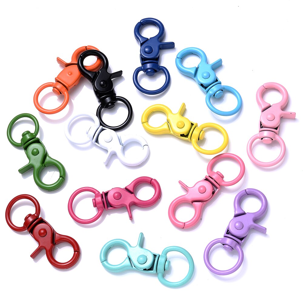 IYOE 5 sztuk 20x43mm Multicolor karabińczyk haki do tworzenia biżuterii znalezienie DIY brelok koniec złącze torebka Toy Doll Hook: random mix