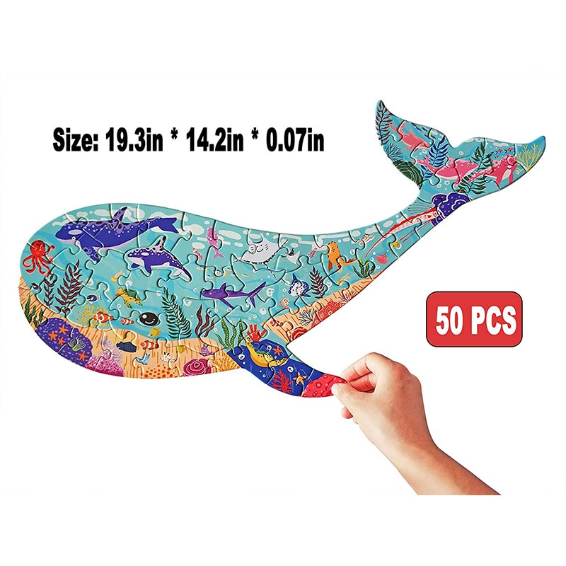Forme animale Puzzles pour adultes baleine pingouin Triceratops Panda éléphant Lion Puzzle jouets éducatifs pour enfants plancher Puzzle