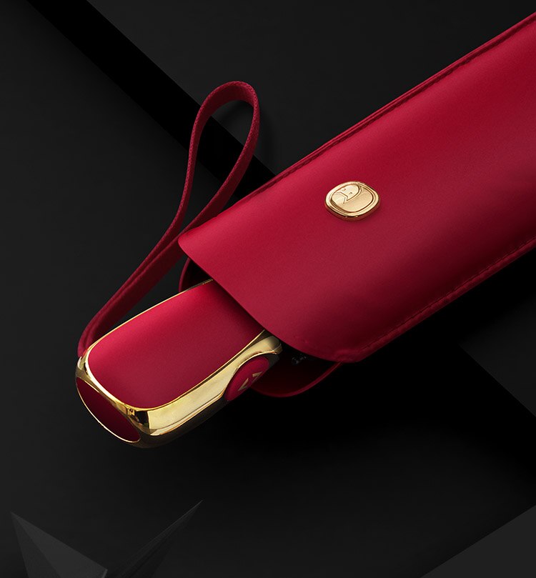 Xiaomi-paraguas plano y automático para mujer, sombrilla ultraligera de viaje, portátil, Anti UV, plegable, 6 varillas: Red A