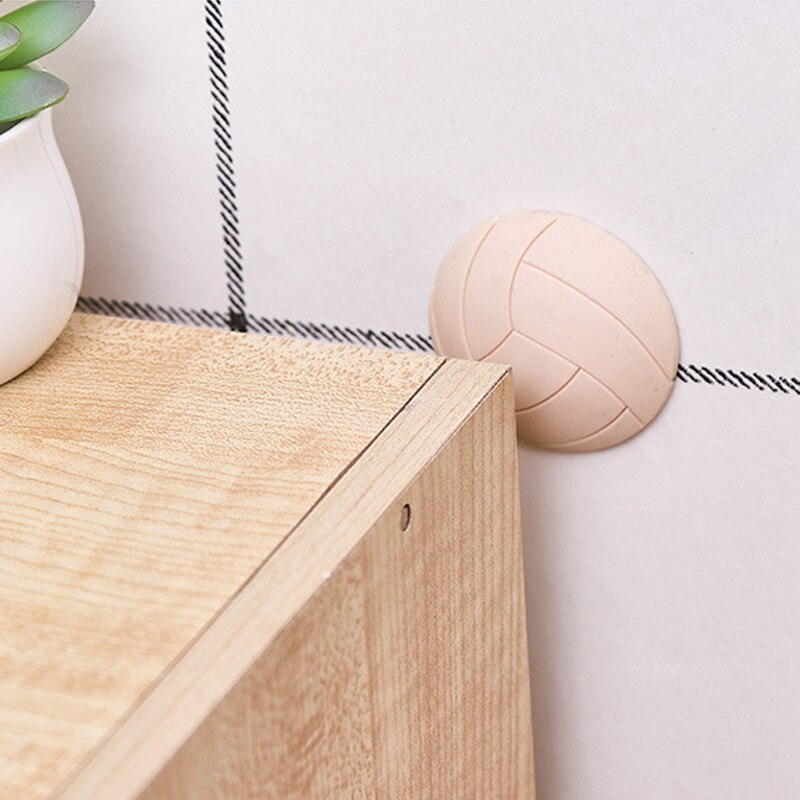 Bløde gummipuder til at beskytte væg og gulv selvklæbende dørstopper volleyball styling dørskærm skridsikre klistermærker