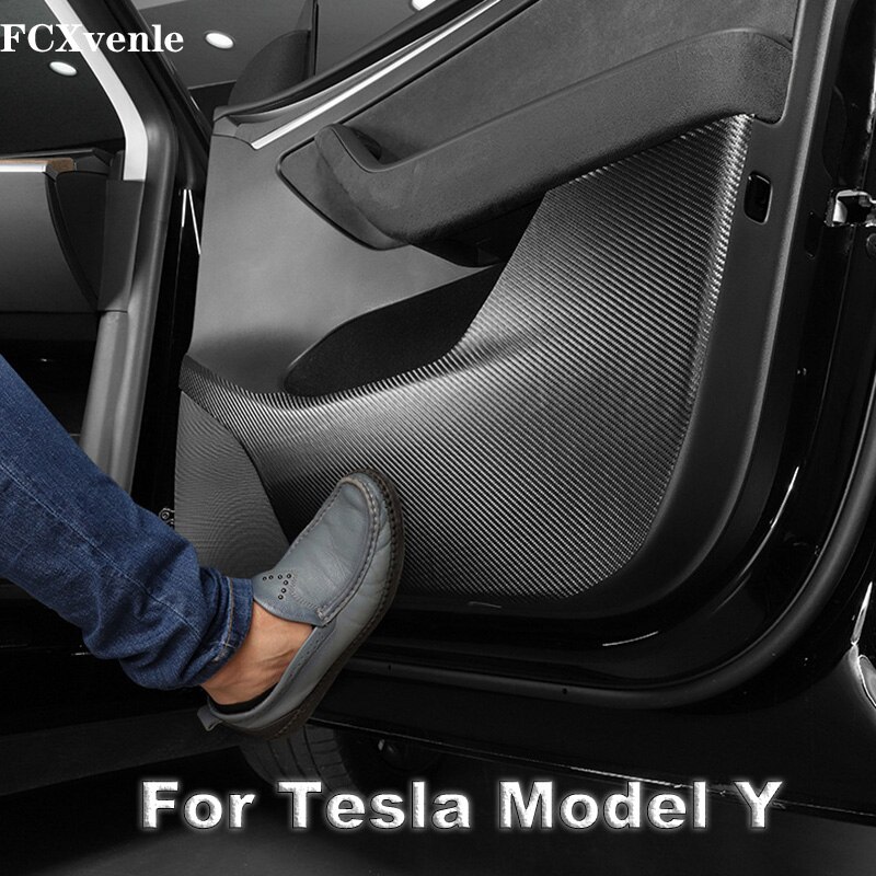 Voor Tesla Model Y Onzichtbare Autodeur Handschoenenkastje Anti Kick Pad Side Rand Film Protector Sticker Drempel Anti-vuile Sticker